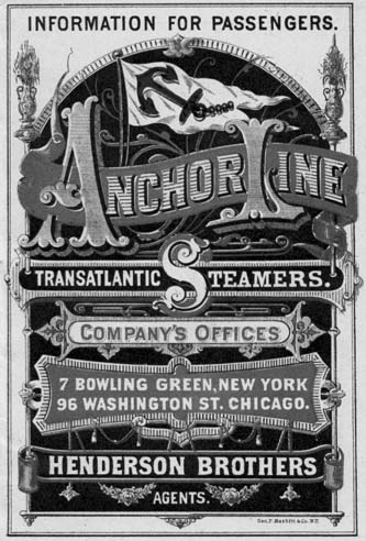 Anchor Line Passenger Information booklet cover