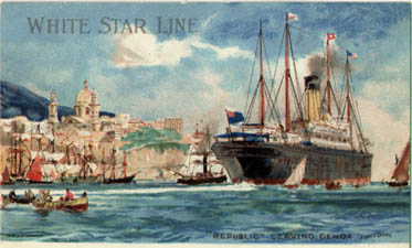 White Star Liner leaving Genoa