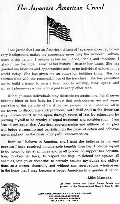 Japanese American Creed