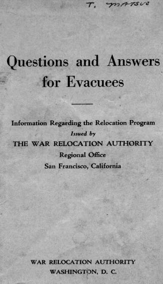 Questions and Answers for Evacuees cover