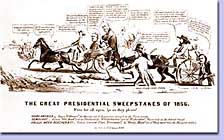 The Great Presidential Sweepstakes of 1856, lithograph, 1856