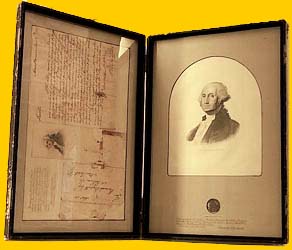 Presented by John Perrier, son of Martin Perrier, Washington's Hair Dresser in 1781..