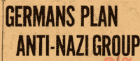Germans Plan Anti-Nazi Group